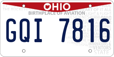 OH license plate GQI7816
