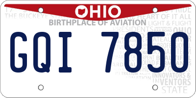 OH license plate GQI7850