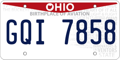 OH license plate GQI7858