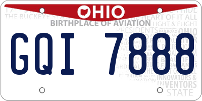 OH license plate GQI7888