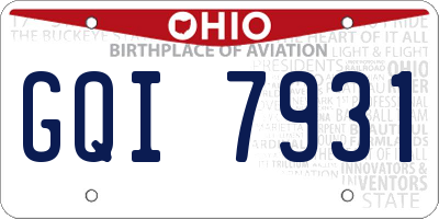 OH license plate GQI7931
