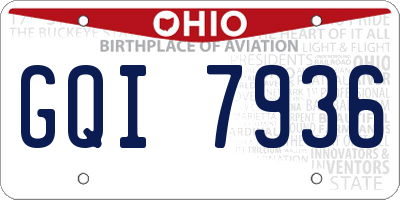 OH license plate GQI7936