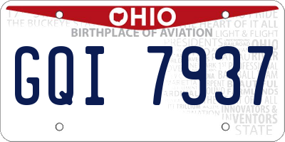 OH license plate GQI7937