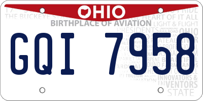 OH license plate GQI7958