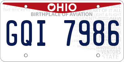 OH license plate GQI7986