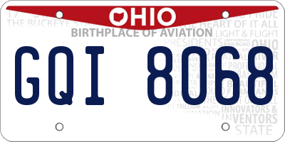 OH license plate GQI8068