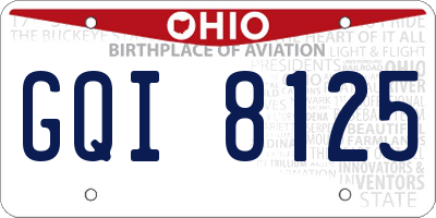 OH license plate GQI8125