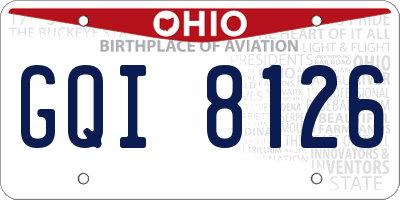 OH license plate GQI8126