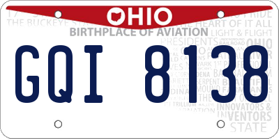 OH license plate GQI8138