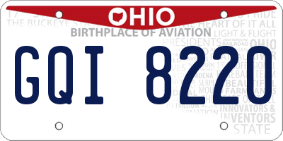 OH license plate GQI8220