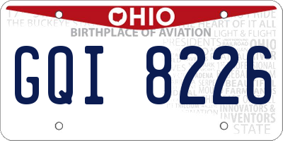 OH license plate GQI8226