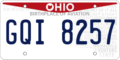 OH license plate GQI8257