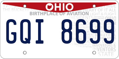 OH license plate GQI8699
