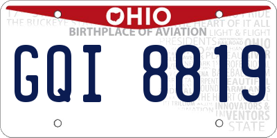 OH license plate GQI8819