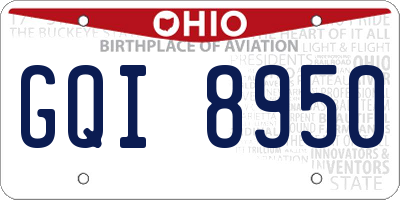OH license plate GQI8950
