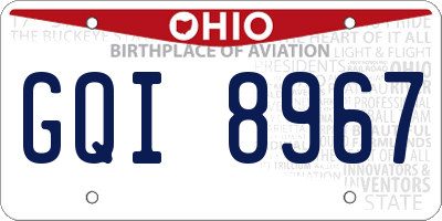 OH license plate GQI8967