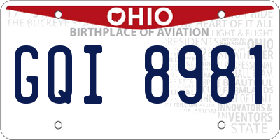 OH license plate GQI8981