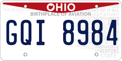 OH license plate GQI8984