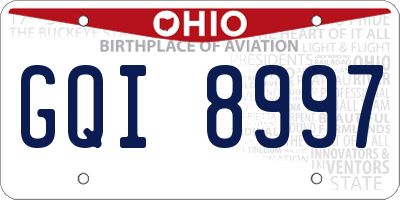 OH license plate GQI8997