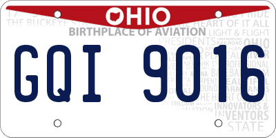 OH license plate GQI9016