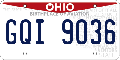 OH license plate GQI9036