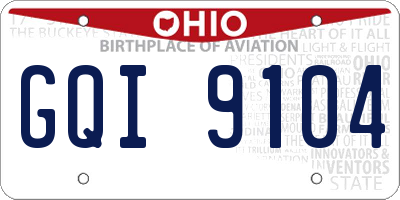 OH license plate GQI9104