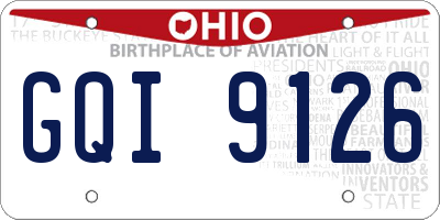 OH license plate GQI9126