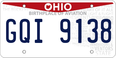 OH license plate GQI9138
