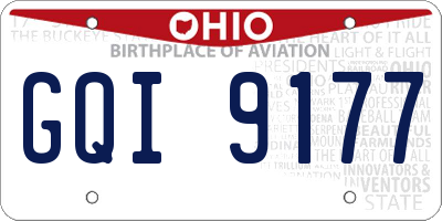 OH license plate GQI9177