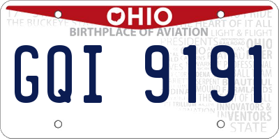OH license plate GQI9191