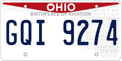 OH license plate GQI9274