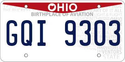 OH license plate GQI9303