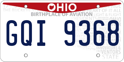 OH license plate GQI9368