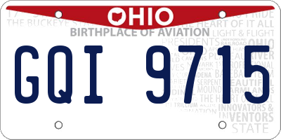 OH license plate GQI9715