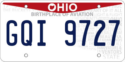 OH license plate GQI9727