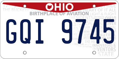 OH license plate GQI9745