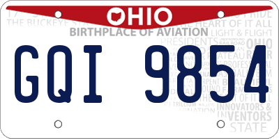 OH license plate GQI9854