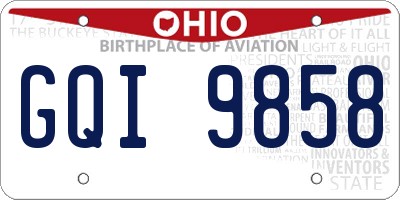 OH license plate GQI9858