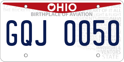 OH license plate GQJ0050