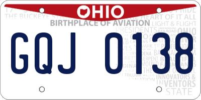 OH license plate GQJ0138