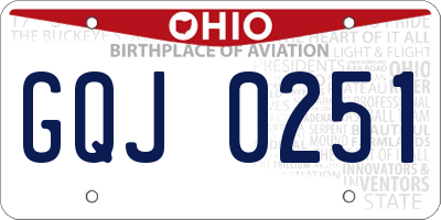 OH license plate GQJ0251