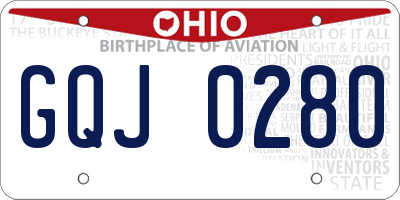 OH license plate GQJ0280