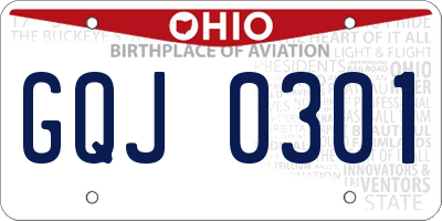 OH license plate GQJ0301
