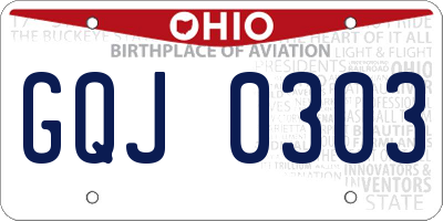 OH license plate GQJ0303
