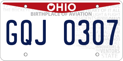 OH license plate GQJ0307