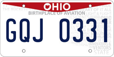 OH license plate GQJ0331