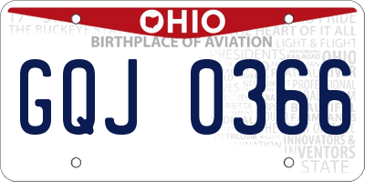 OH license plate GQJ0366