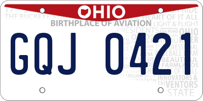OH license plate GQJ0421