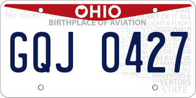 OH license plate GQJ0427