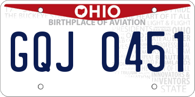 OH license plate GQJ0451